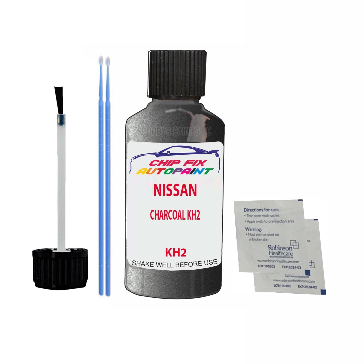 Scoobys Paints Back In The Mix Charcoal Kh2 Touch Up Paint For Nissan Terrano Kh2 1988-2001 30Ml Bottle Brush Scratch Stone Chip Repair Pen