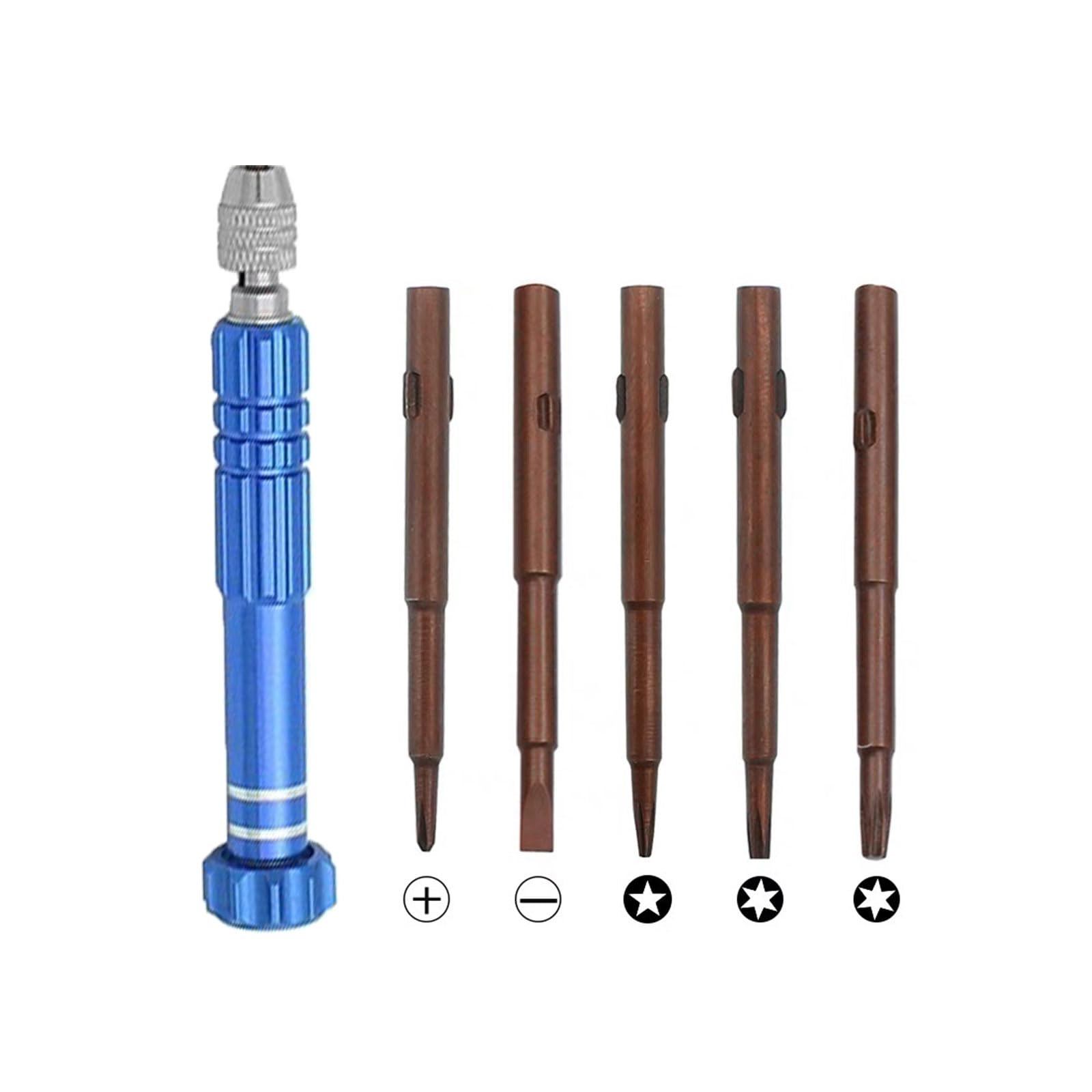ROYJJ Precisions Screwdriver Tool Kits 5 in 1 Miniature Set for Electronics, Watches, Glasses, Laptops and Jewelry Repair Five-way Threaded Sword