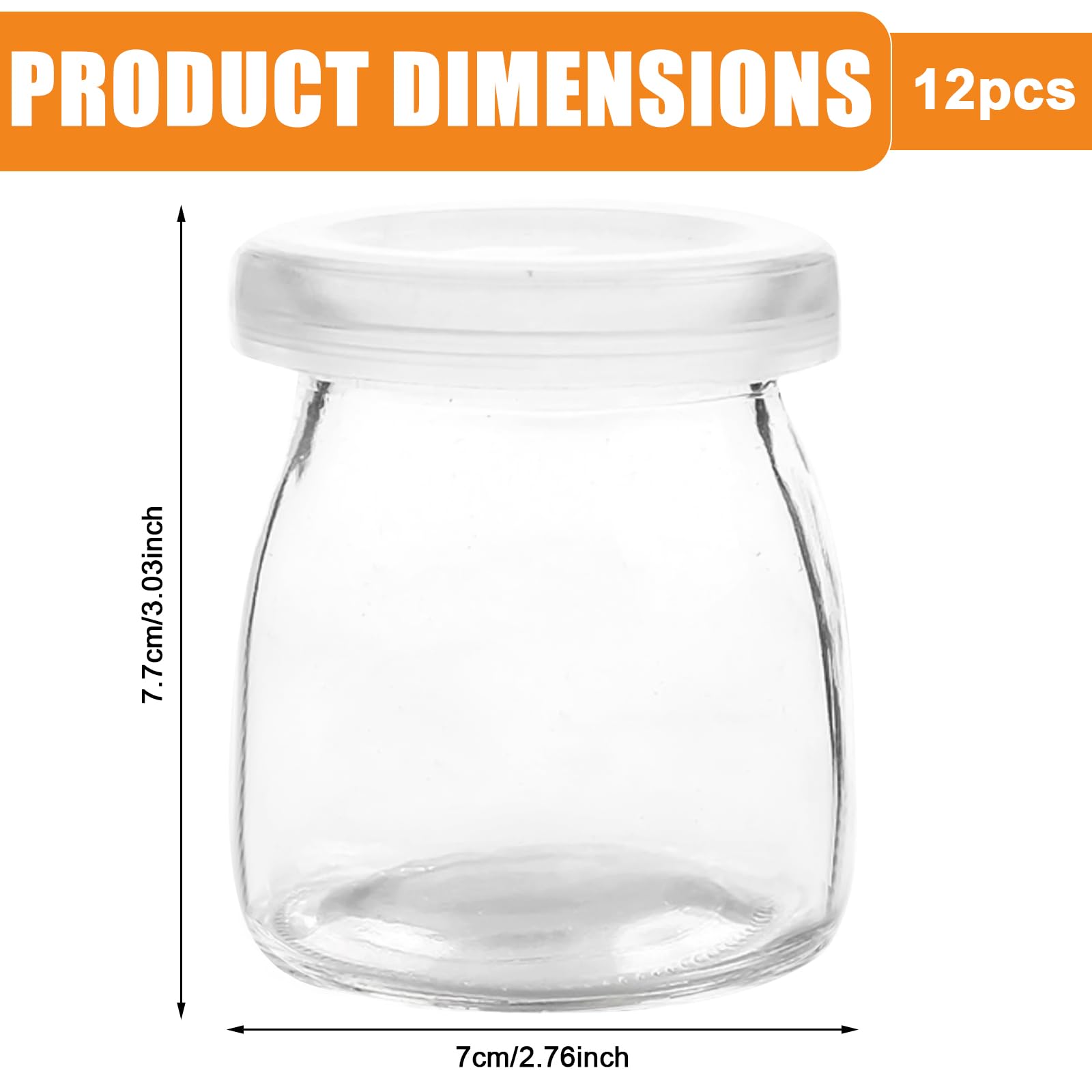 GBKDQQ 12 tarros de yogur transparentes con tapa de 200 ml, tarros de postre transparentes con tapa, tarros de yogur con tapa, tarros de tulipán para mermelada, miel, postres, velas, sin BPA