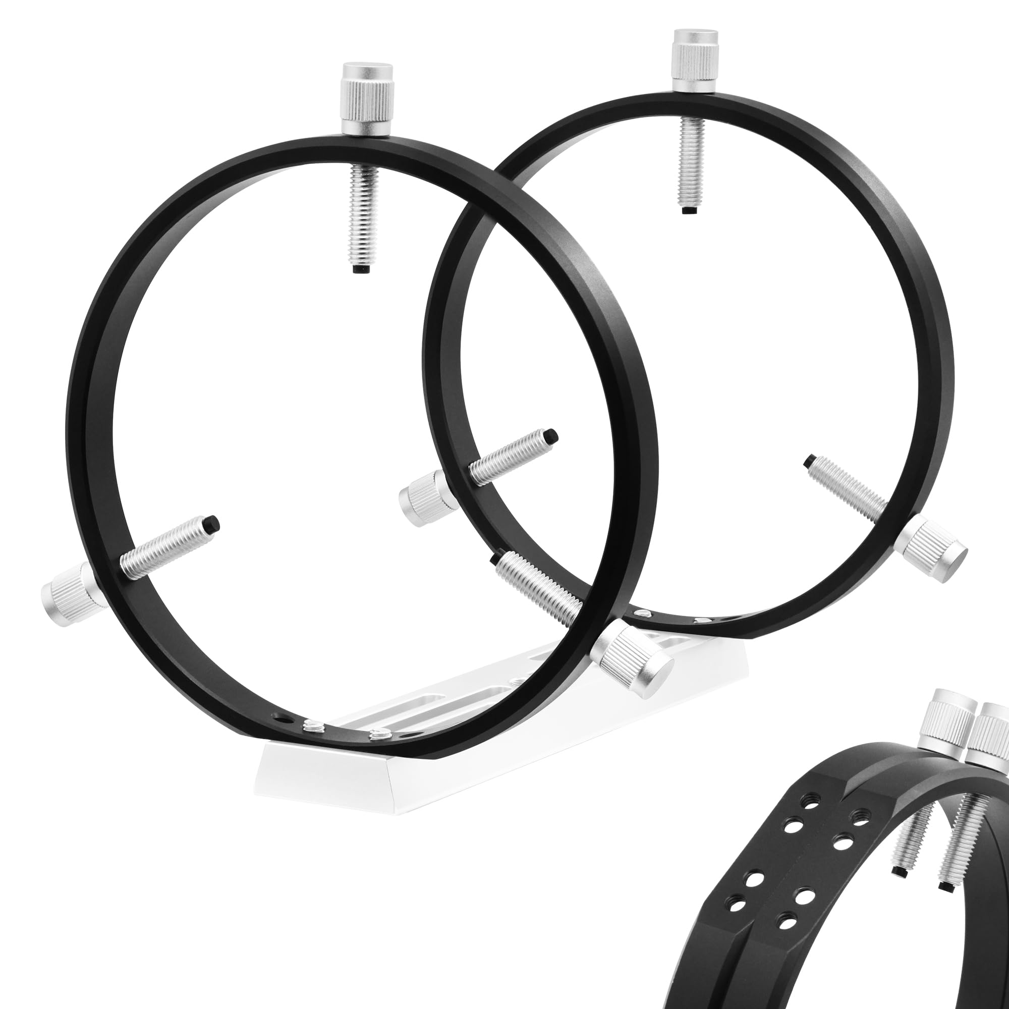 Astromania Adjustable Guiding Scope Rings 152 mm Inside Diameter (Pair) - for Telescope Tube Diameter or Finders 95 to 150mm