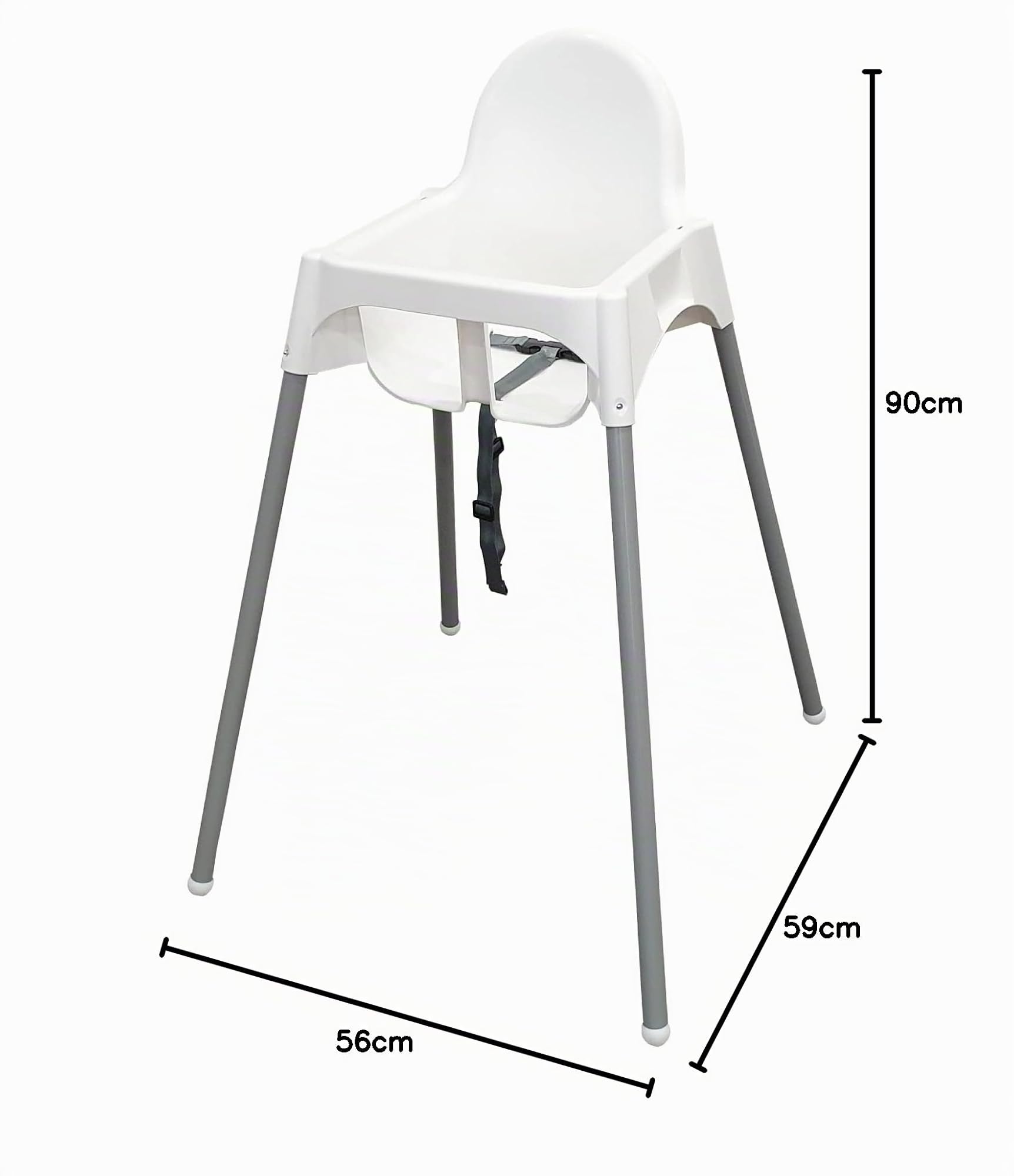 IKEA ANTILOP Kinderstuhl mit Sitzgurt; in weiß