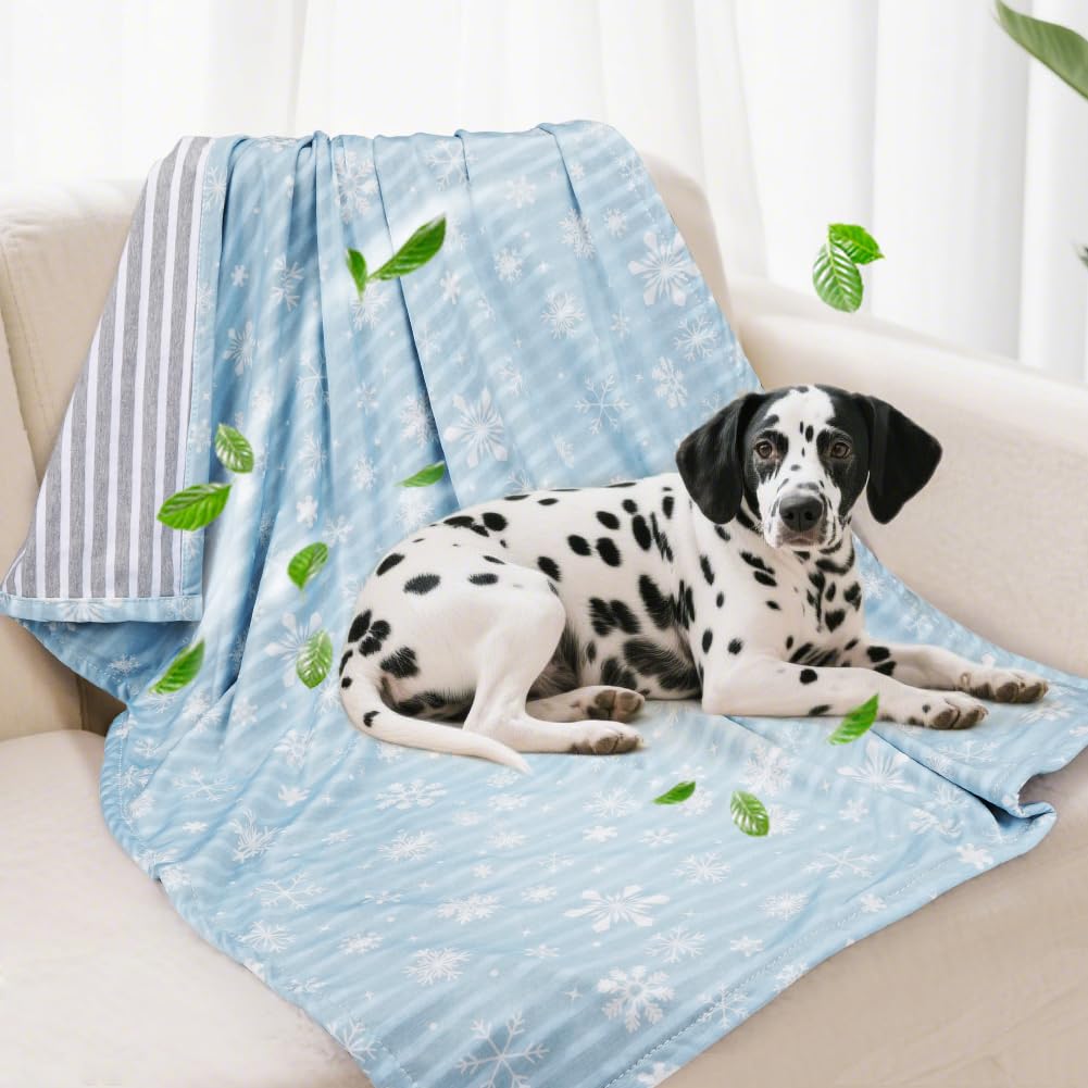 Deamoser Dog Cooling Blanket Lightweight Self Cooling Blanket Bed Cover for Small Medium Dogs Washable Dog Cat Summer Blanket for Bed Cover Couch Sofa