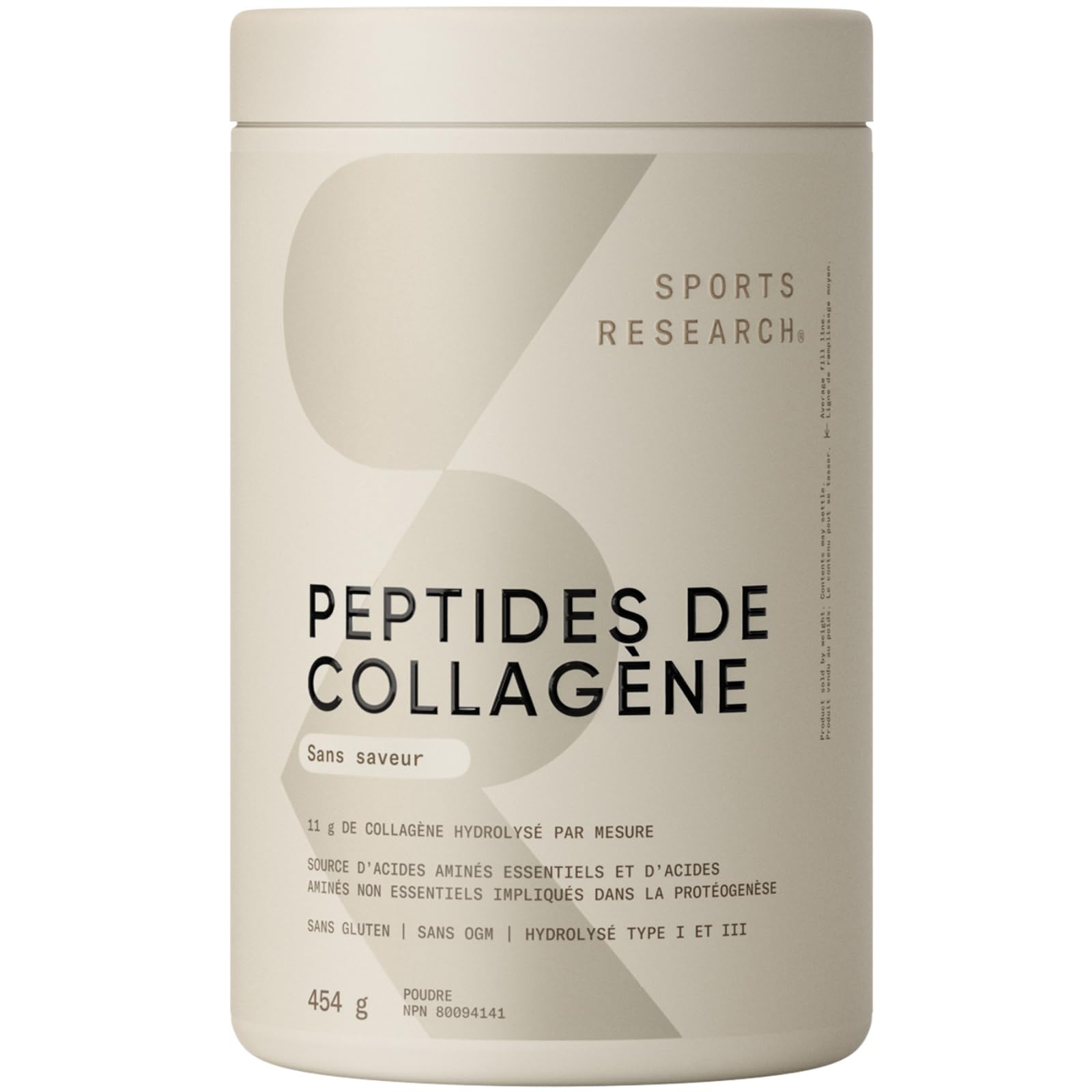 Sports Research, Collagen Peptides, Unflavored, 16 Oz (454 G) (Packaging may vary)