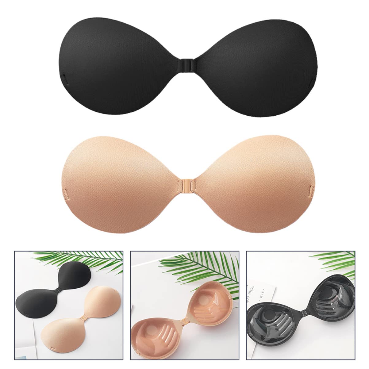 GALPADA 3sets Reggiseno Adesivo Silicone Senza Spalline per da Sposa Design Invisibile e Comodo e per Vestiti Senza Schiena e Scollati