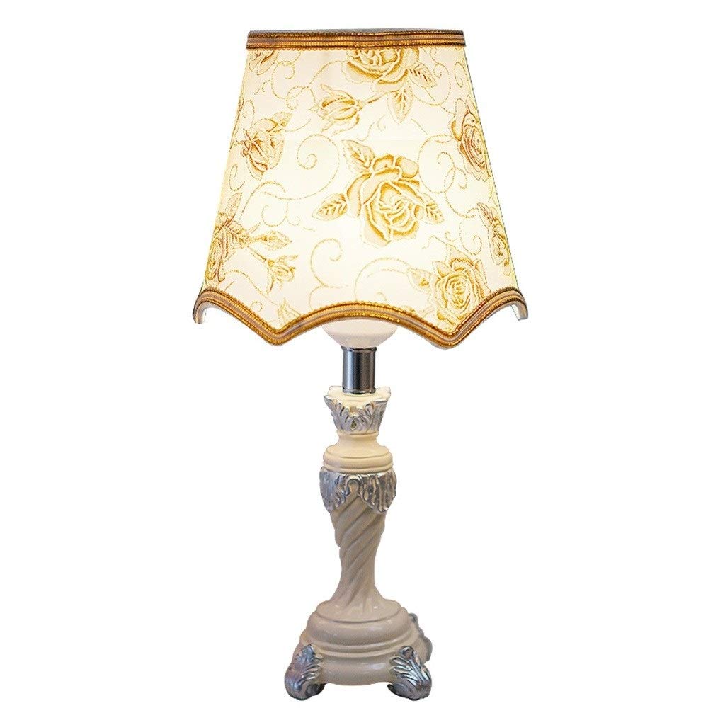 Leselampe, Kreative Schlafzimmer Nacht Hochzeitsgeschenk Harz Tischlampe Stoff Lampenschirm LED