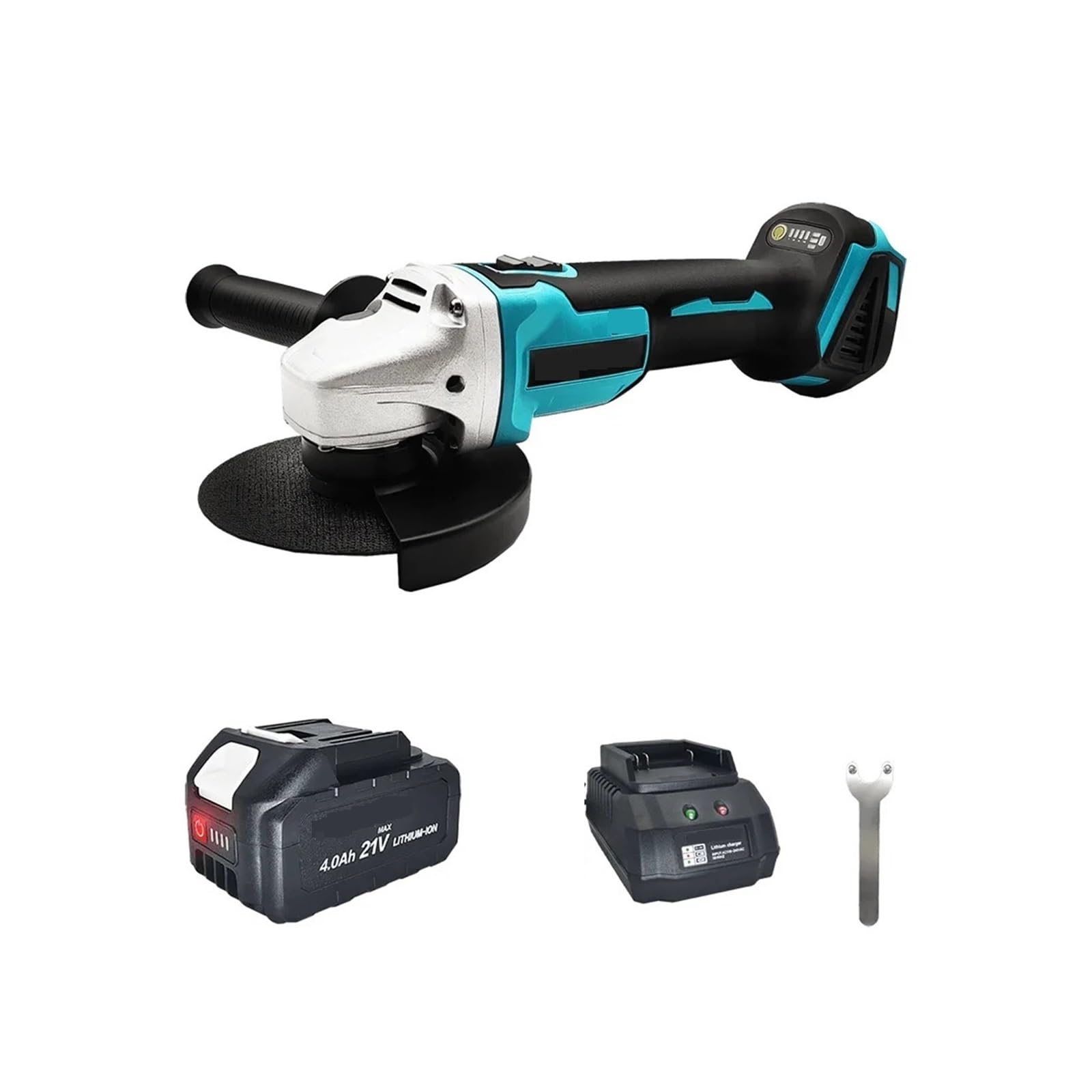 LNHHG 125mm Brushless Angle Grinder Cordless 18V Variable Speed Cutting Tool for Home DIY(1PC 4.0Ah Battery)
