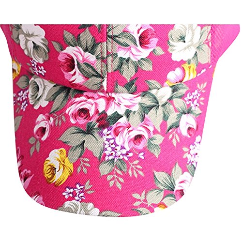 Eforstore Snapback Baseball Cap Floral Perforated Ball Caps Golf Hats Summer Mesh Hat for Women Teens Girls Hot Pink