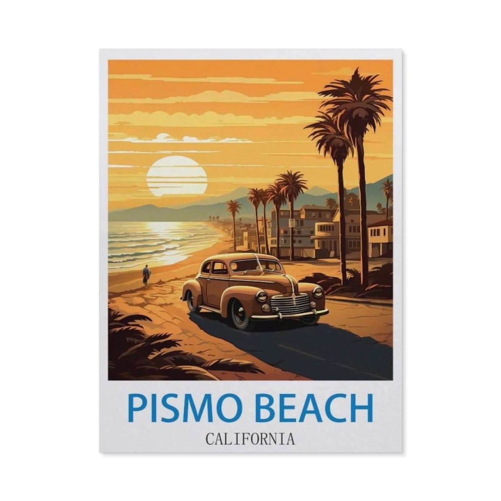 BEAYODKP Pismo Beach California，Diamond Painting Kits for Adults - 5D Diamond Painting Kit Full Drill, Diamond Art Kits for Home Wall Decor（40 x 50 cm/15.74 x 19.68 inches）-CM34