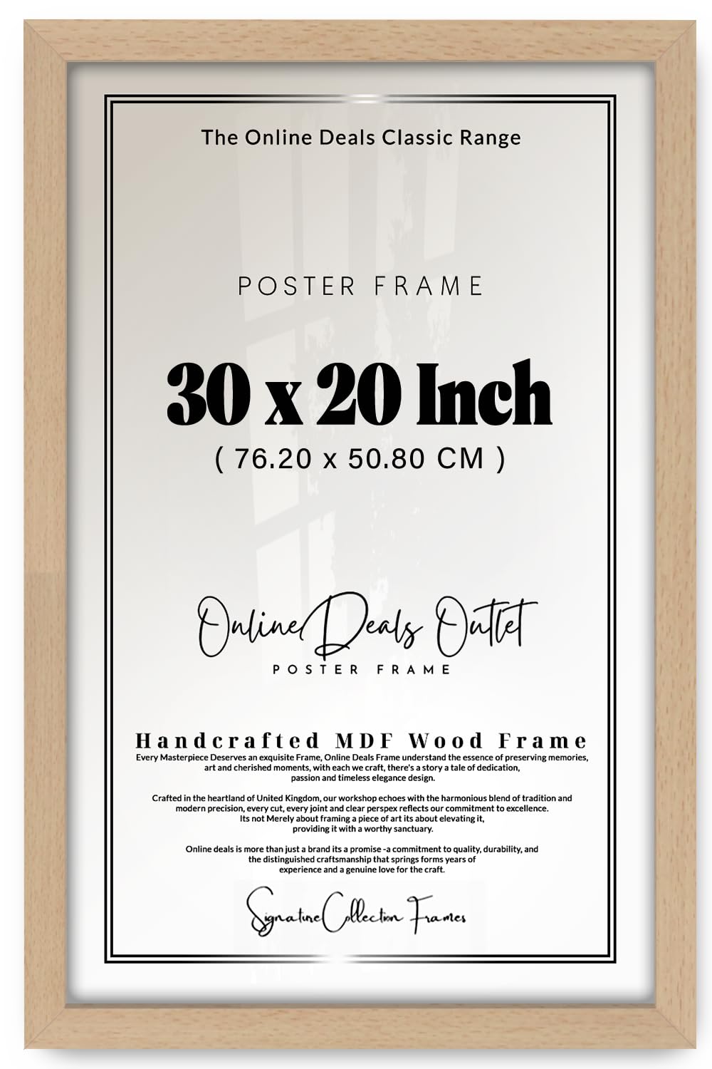Beech Online Deals | Mdf Poster Frame (76.20 X 50.80 Cm) 50.8 Cm X 76.20 Cm For Posters, Digital & Album Covers, Sturdy Mdf Build, Horizontal & Vertical Hanging Hooks [ ]
