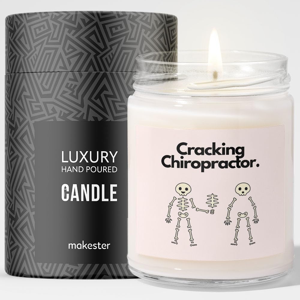 Chiropractor Gift - Luxury Soy Wax Candle - Vanilla, Jasmine, Sugared Almond - Makester โ image 1