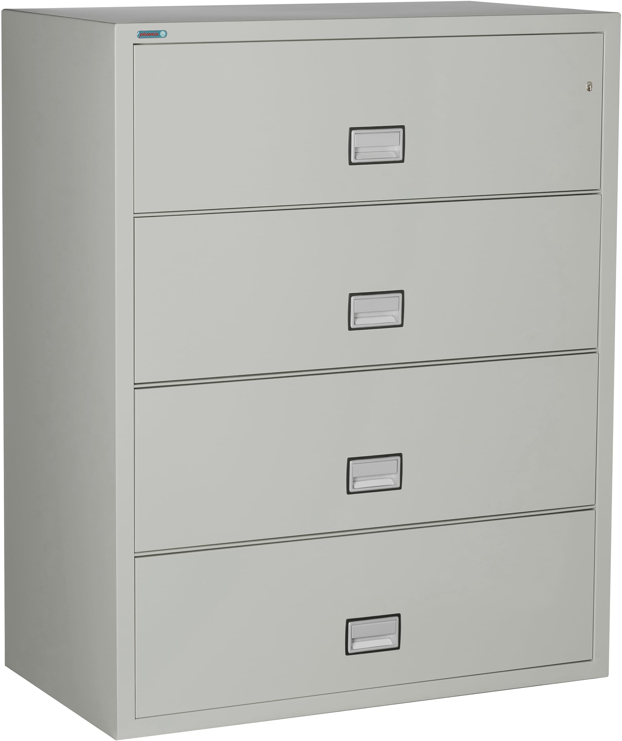 Phoenix Safe 44 inch Wide 4-Drawer Lateral Fireproof File Cabinet – Legal and Letter Size Filing – Key Lock – Water Resistant – Fire Safe and Impact