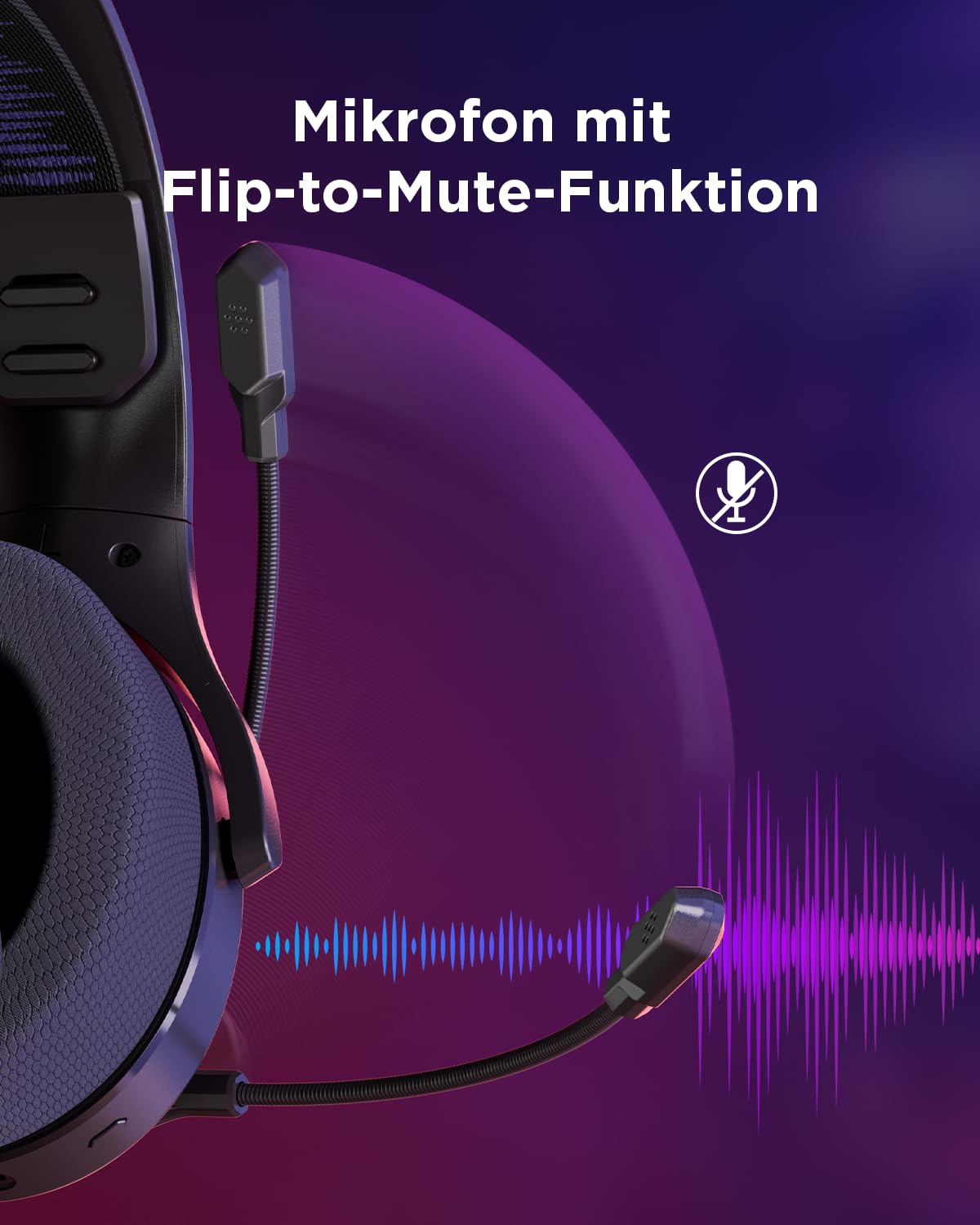 Lenovo Legion H410 Wireless Gaming Headset | Gaming Kopfhörer | schwarz-dunkelviolett
