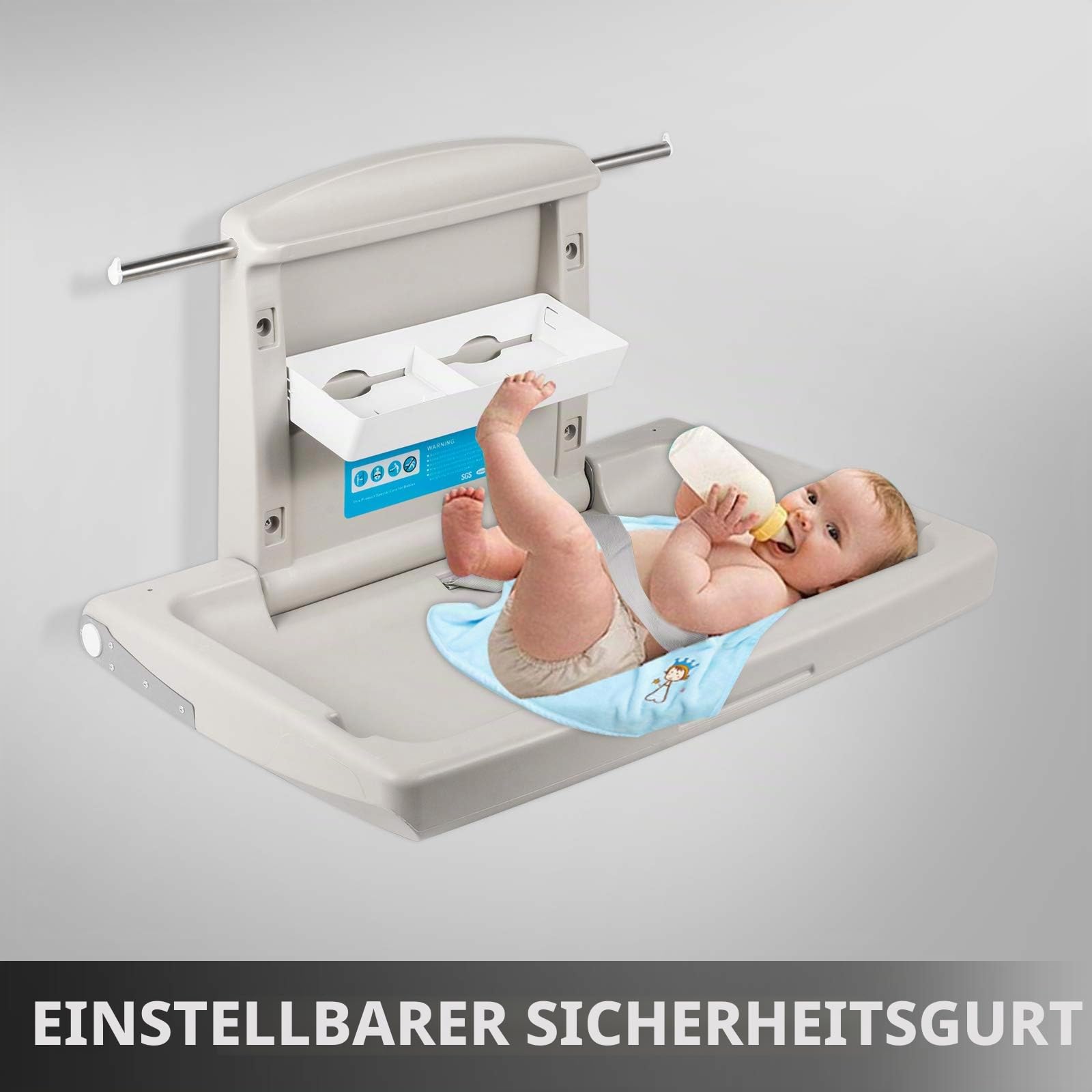 VEVOR Wickeltisch klappbar 85 x 57 x 47 cm HDPE Wickelstation