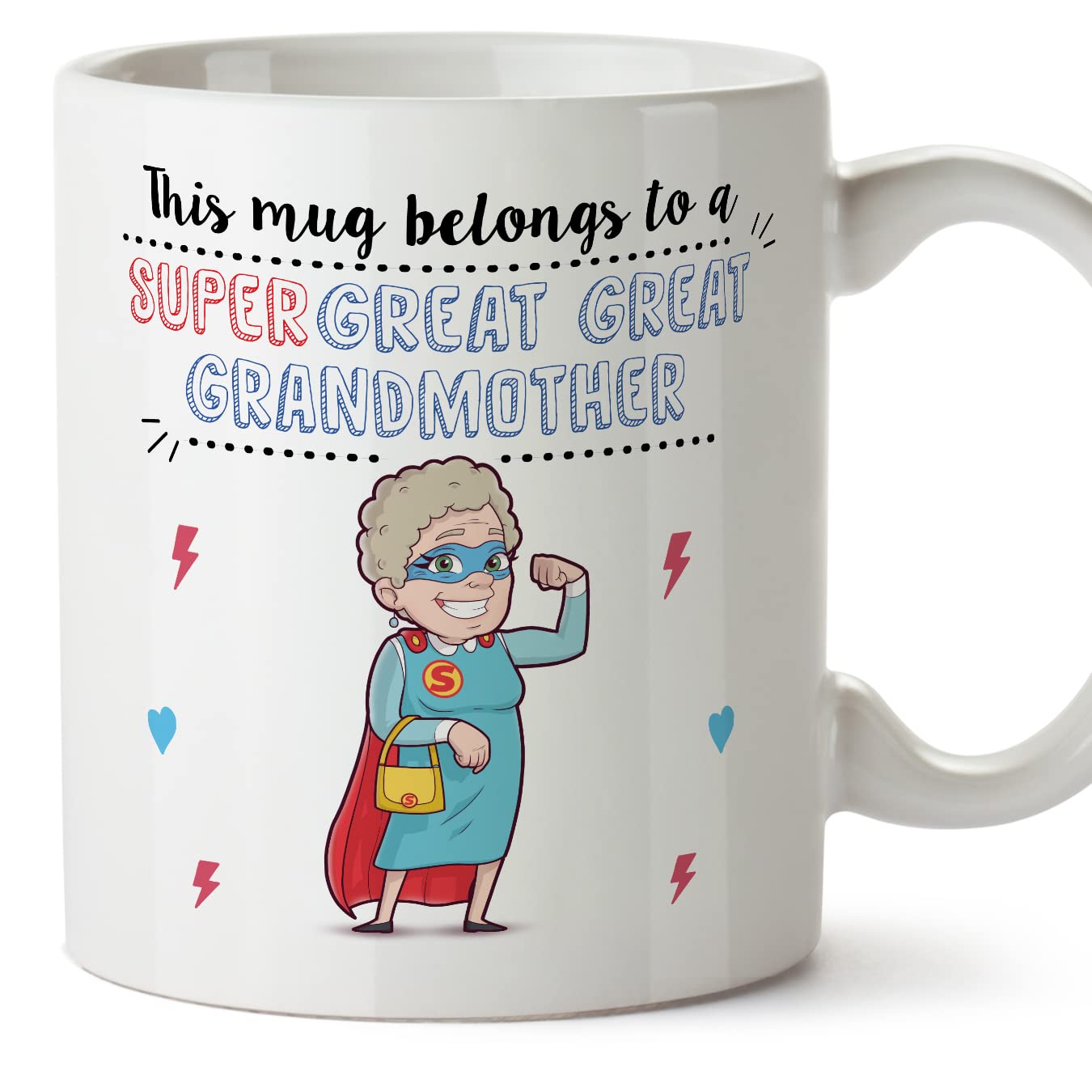 MUGFFINS Great Great Grandmother Mug - in English - Super Family - Funny Gift - Ceramic 11oz Mug
