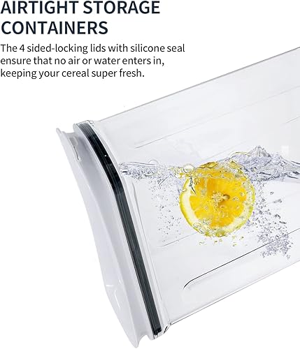 Miniatura 4 de FreshKeeper 14 recipientes herméticos para almacenamiento de alimentos, 2 recipientes de cereales, ideales para almacenamiento de cereales, harina y