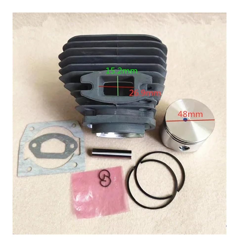 KIT DE CILINDRO 6210 DE 48 MM CON JUNTA CONJUNTO DE MOTOSIERRAS CONJUNTO DE ANILLOS DE PISTÓN CLIPS DE PASADOR ASSY Pieza de recambio