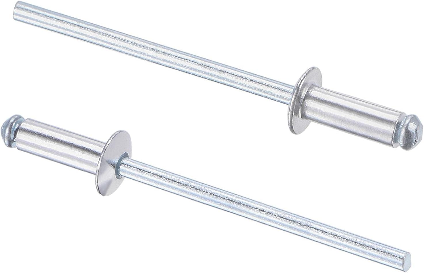 uxcell Blind Rivets, Aluminum Pull Rivets Core Decoration Rivets 4mm Diameter 6mm Grip Length Silver Tone, 120pcs
