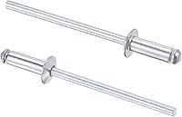 Vista 7 de uxcell Remaches ciegos, remaches de aluminio para decoración de núcleo, 0.094 in de diámetro, 0.236 in, longitud de agarre, tono plateado, 60 piezas