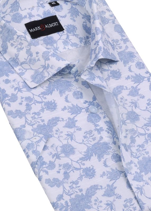 Image of MARK & ALBERT Mens Half Sleeves Printed Shirt