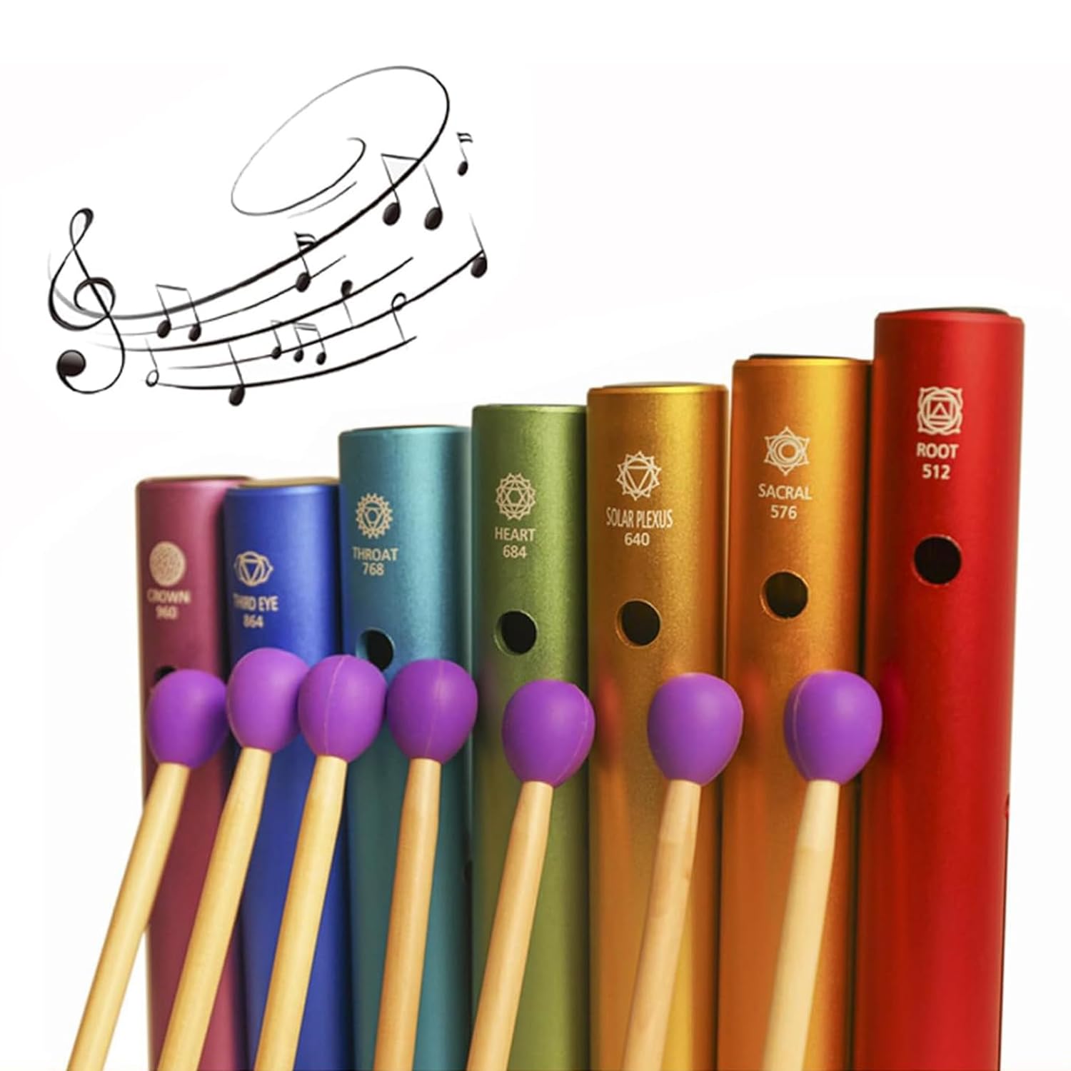 Set di strumenti a percussione per musicoterapia, accordatura 512Hz-960Hz per relax e accompagnamento musicale da banda