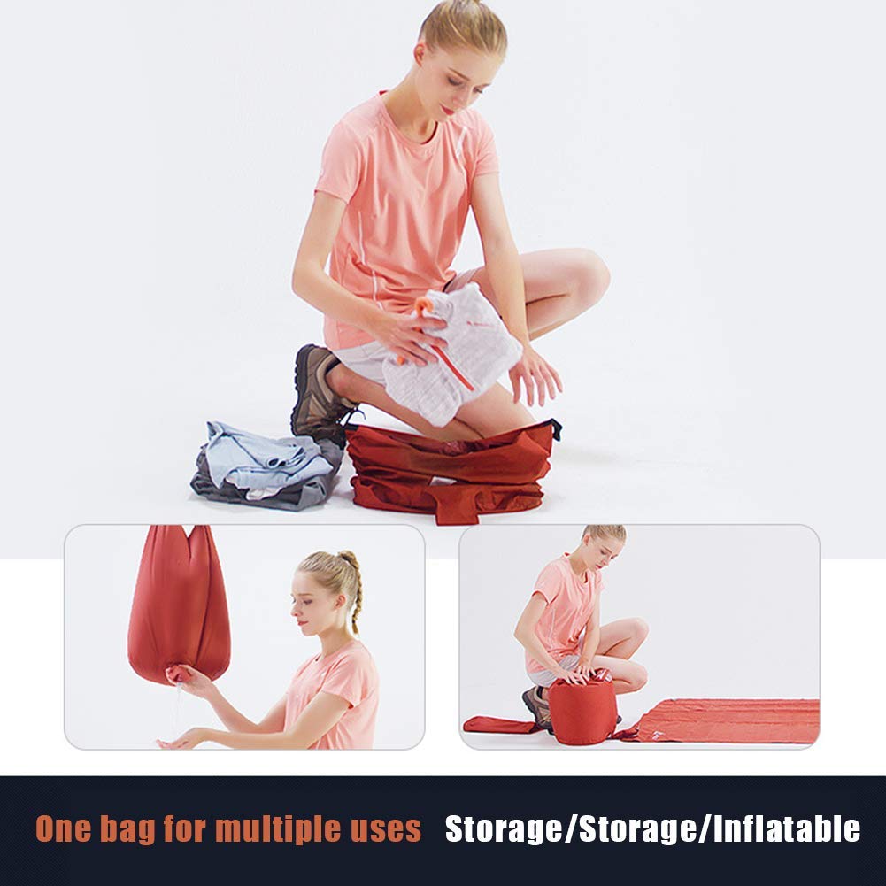 Colchoneta Liviana, Almohadilla Impermeable Doble Para Acampar Al Aire Libre, Cojín Aire Portátil Para Tienda Con Almohada, Bolsa Inflable Multifunción Para Inflar/Guardar Ropa/Recoger Agua