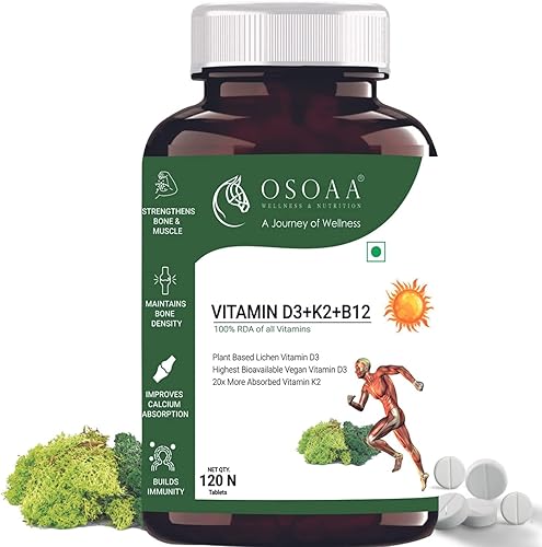 Verem 100% RDA Vitamina D3 K2 (MK7) B12 para hombres y mujeres (600 UI), 100% vegana, planta de absorción rápida (fuente de liceno), suplemento de