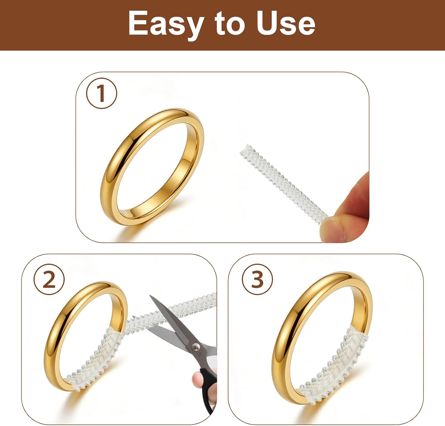 Marvexi 16Pcs Ring Size Adjusters Kit, Invisible Ring Guards Resizer Spacers, Tightener Fitters for Loose Rings(Transparent)