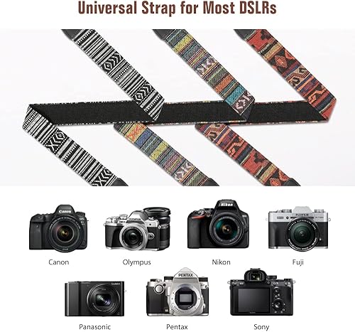 Miniatura 27 de MoKo Correa para cámara, correa tejida de lona de algodón retro, correa universal para el hombro para todas las cámaras DSLR/SLR Canon/Sony/Nikon