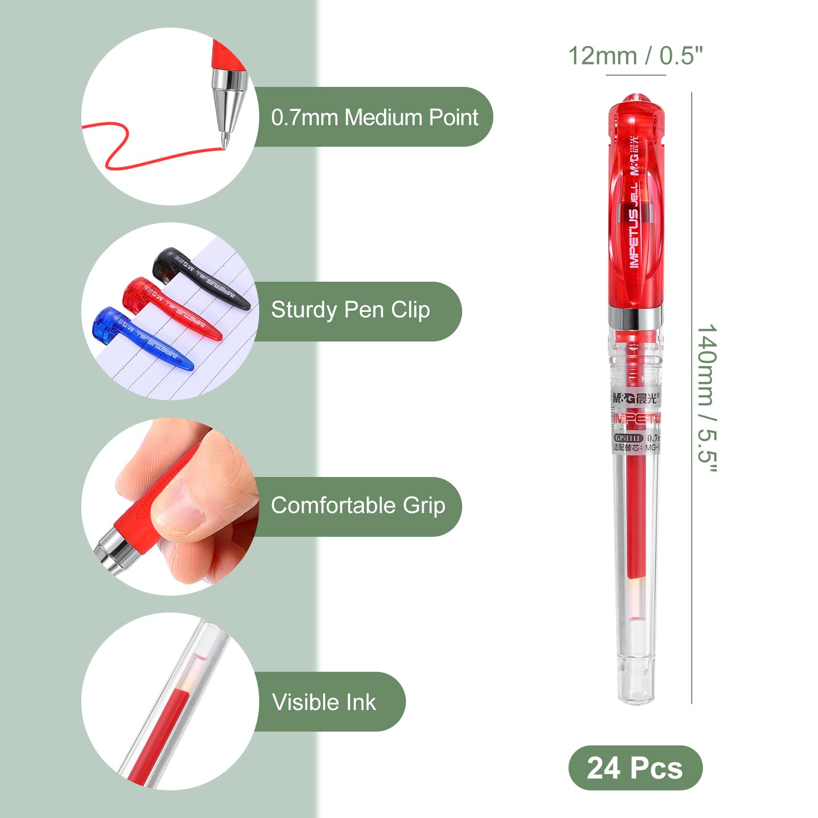 M&G Gel Pen Medium Point 0.7mm - Image 2