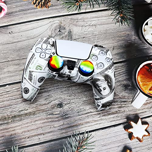 Image of Skin for Xbox Series S /X Ps4 Ps5 Controller, 1pc Anti-Slip Shell Cover Case with 10 Joystick Grips for Playsation 5 Controller Wireless Gamepad (PS5 Controller #16)