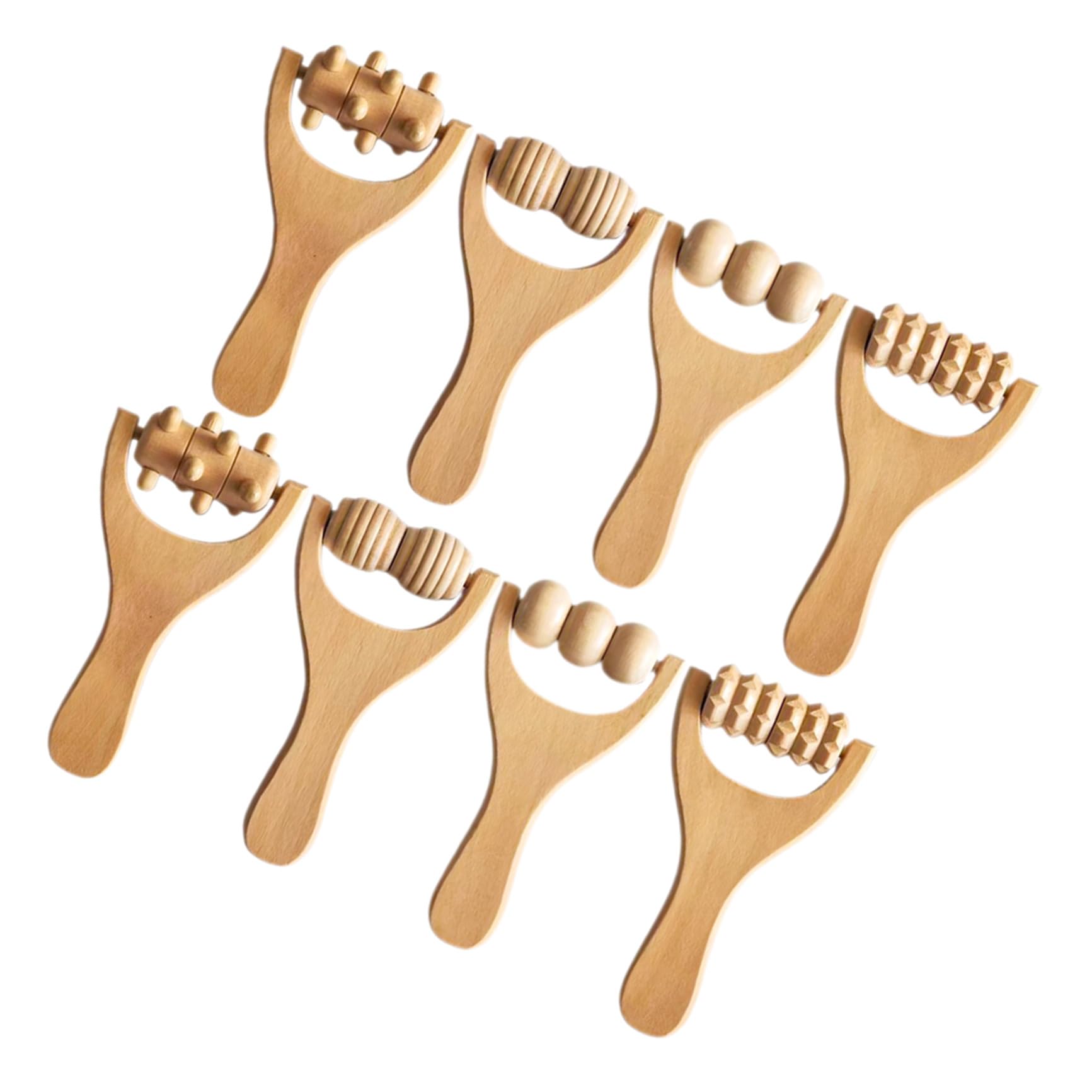 VALICLUD 8stücke Teiliges Holz-massage Ergonomischen Zur Muskelentspannung Für Füße Rücken Nacken Vielseitiges Tragbares Massagewerkzeug Für Effektive Schmerz Verspannungslinderung