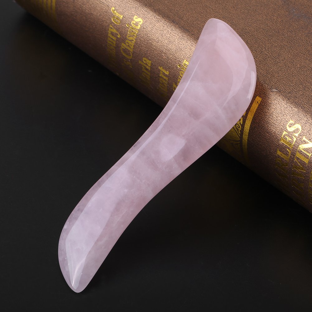 Jadeit Gua Sha narzędzia do masażu skrobania, naturalny kwarc różany tablica Gua Sha do ciała twarzy SPA akupunktury terapia punktowa spust leczenie