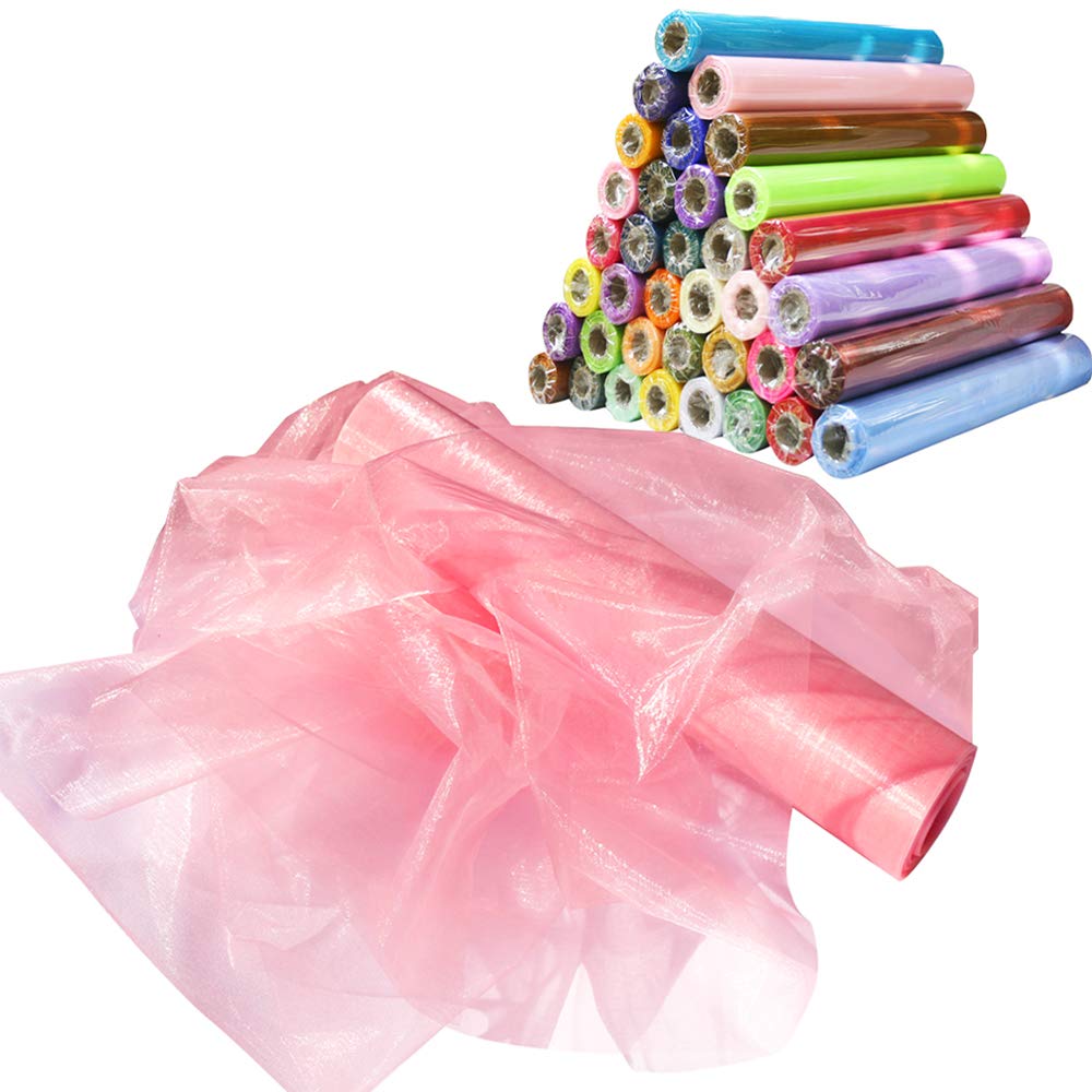 Time to Sparkle 26M x 29cm Sheer Organza Roll Sash Fabric Table Runner Sashes Chair Cover Bows Swags Wedding Party - Coral