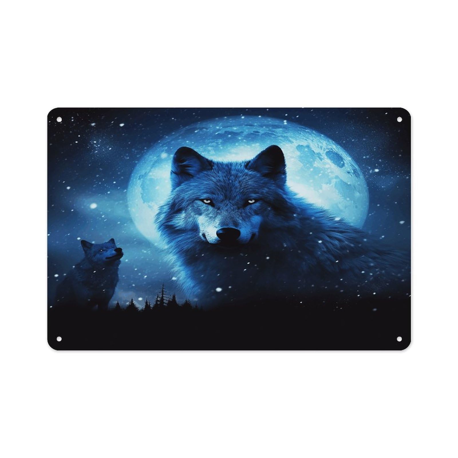 VstaDank Metal Aluminum Wolfs Sign Wall Decor Vintage Metal Sign Plaque Boho Wall Hanging Decor Sublimation Picture Panel Personalized Plaque Poster 8x12in