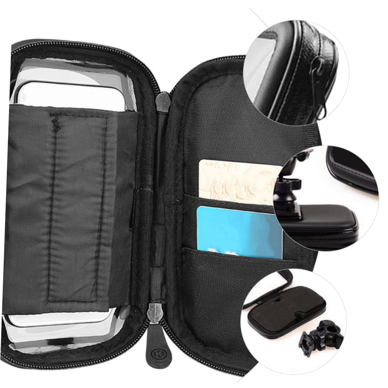 Abaodam Phone Pouch for Bicycles Bike Phone Bag with Zipper Closure Durable and Break Resistant Front Frame Mount for Secure Cellphone Access While Cycling