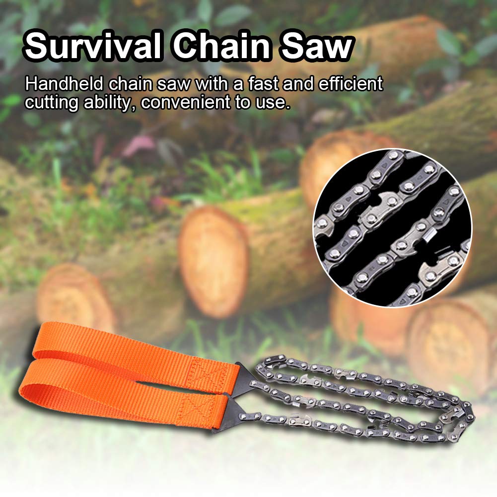 Camping Saw Rope Saw Hand Chain Saw Survival Chain Saw Emergency Chainsaw with Bag Camping Hiking Tool