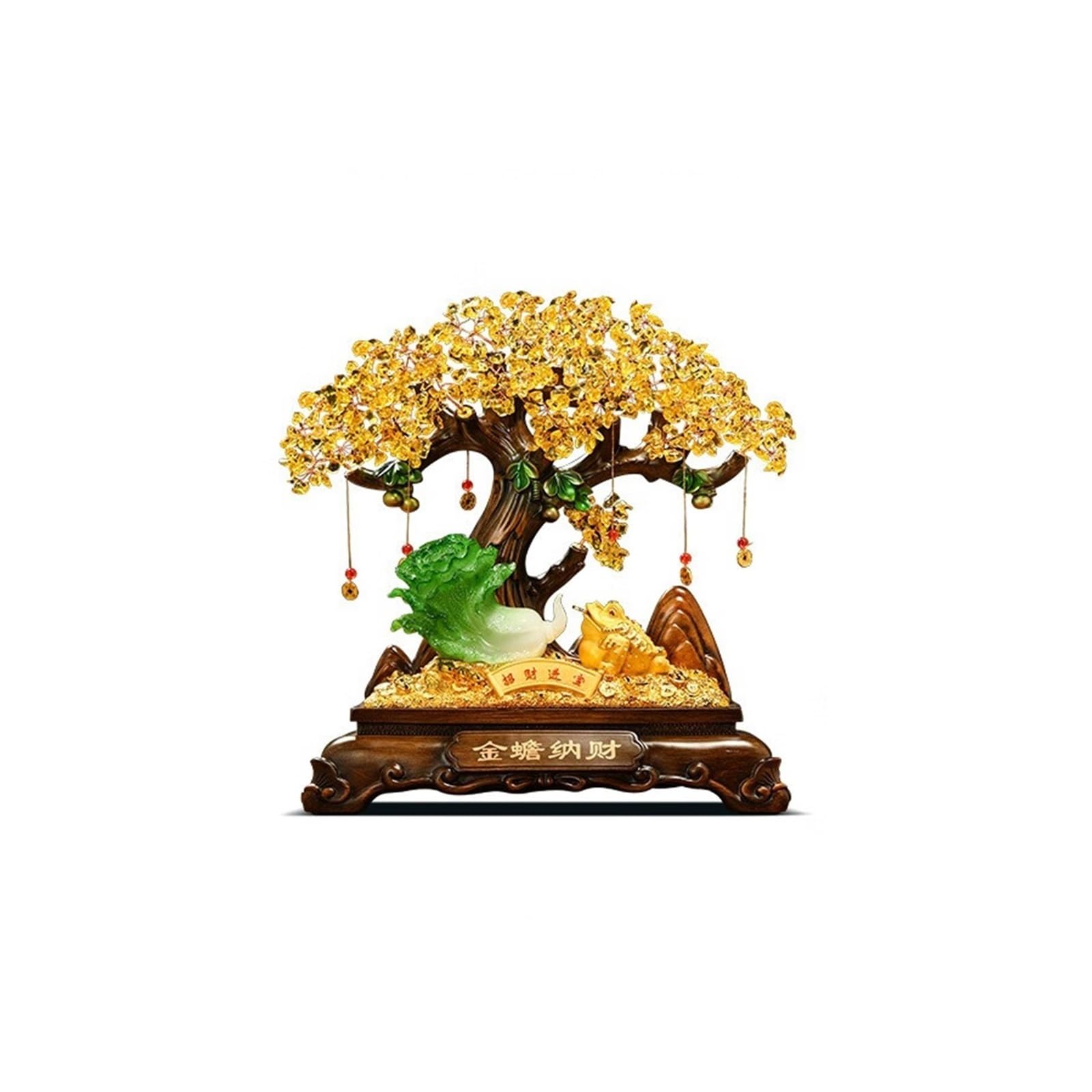 Escultura de Estatua de Buda Decoración Feng Shui, árbol del Dinero, Decoraciones Chinas de Cristal, estatuilla Sapo for la decoración Fortuna