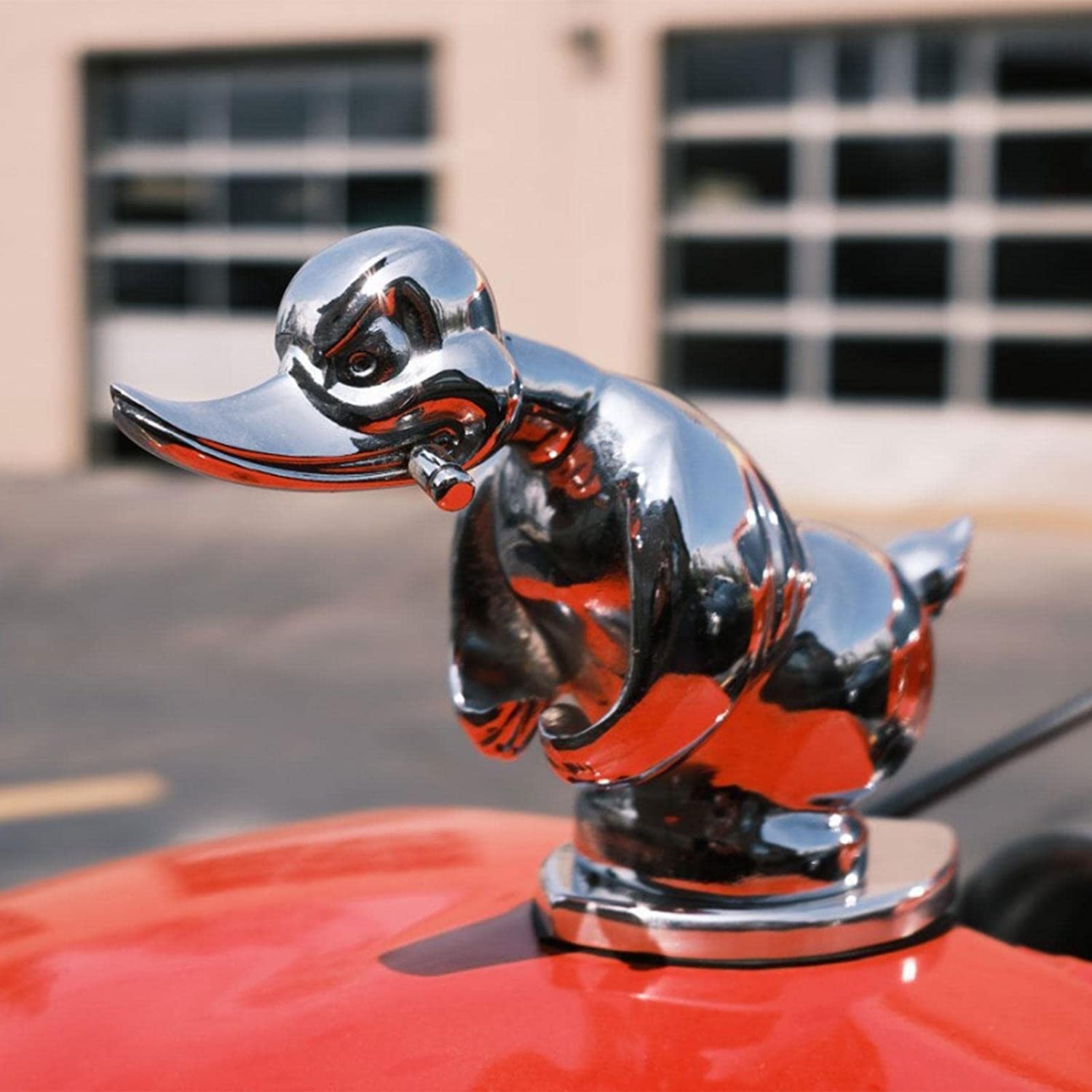 Angry Duck Auto-KüHlerfigur Auto-Fronthauben-Aufkleber Auto-Armaturenbrett-Dekor Ente DekorationszubehöR(Silver)