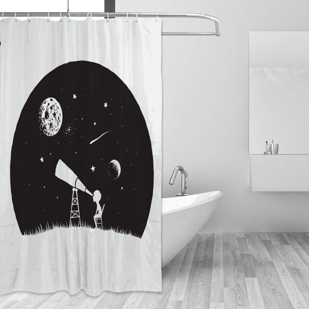 Rideau de douche pour salle de bain d'enfant motif garçon lavable 168x183cm