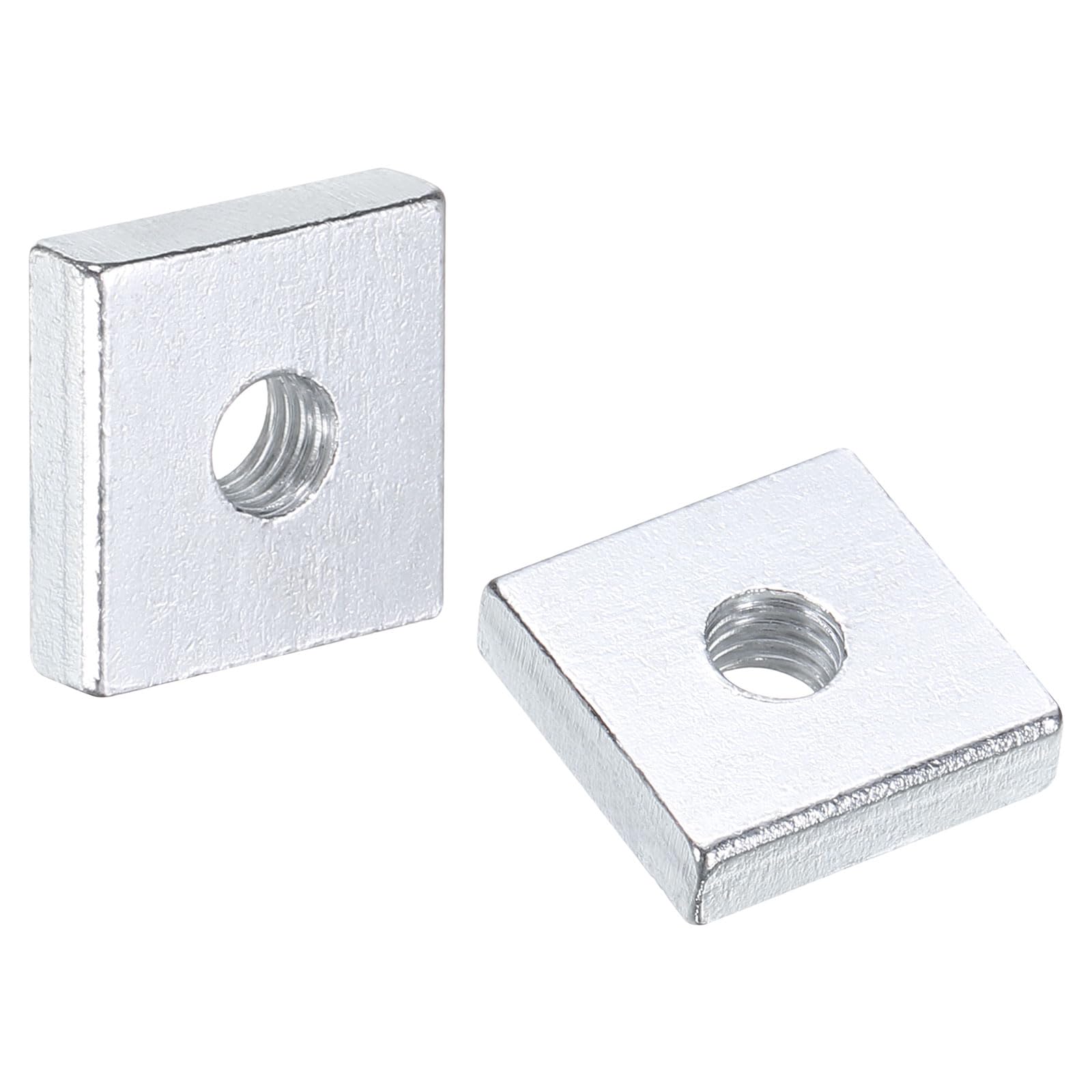 uxcell 200 tuercas cuadradas M5 x 14 mm x 4 mm, acero al carbono, chapado en zinc, tuercas cuadradas de rosca gruesa para reparaciones del hogar e ingeniería profesional, color plateado