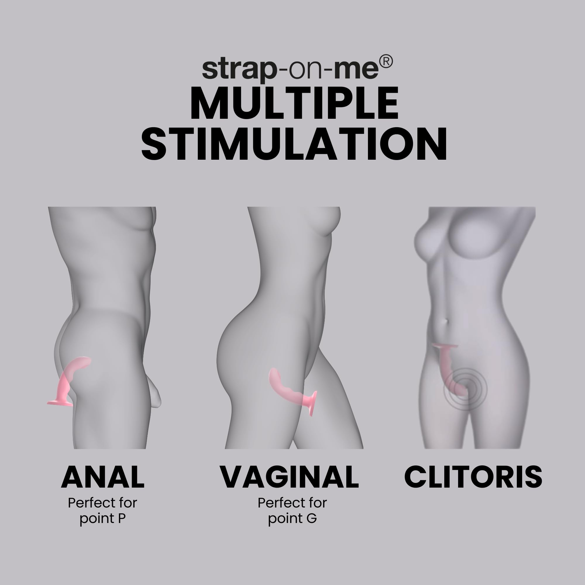 Strap-on-me Tapping Dildo Wave – Vibratore a doppio movimento pulsante per la stimolazione del punto G e del punto P, silicone morbido, impermeabile e ricaricabile