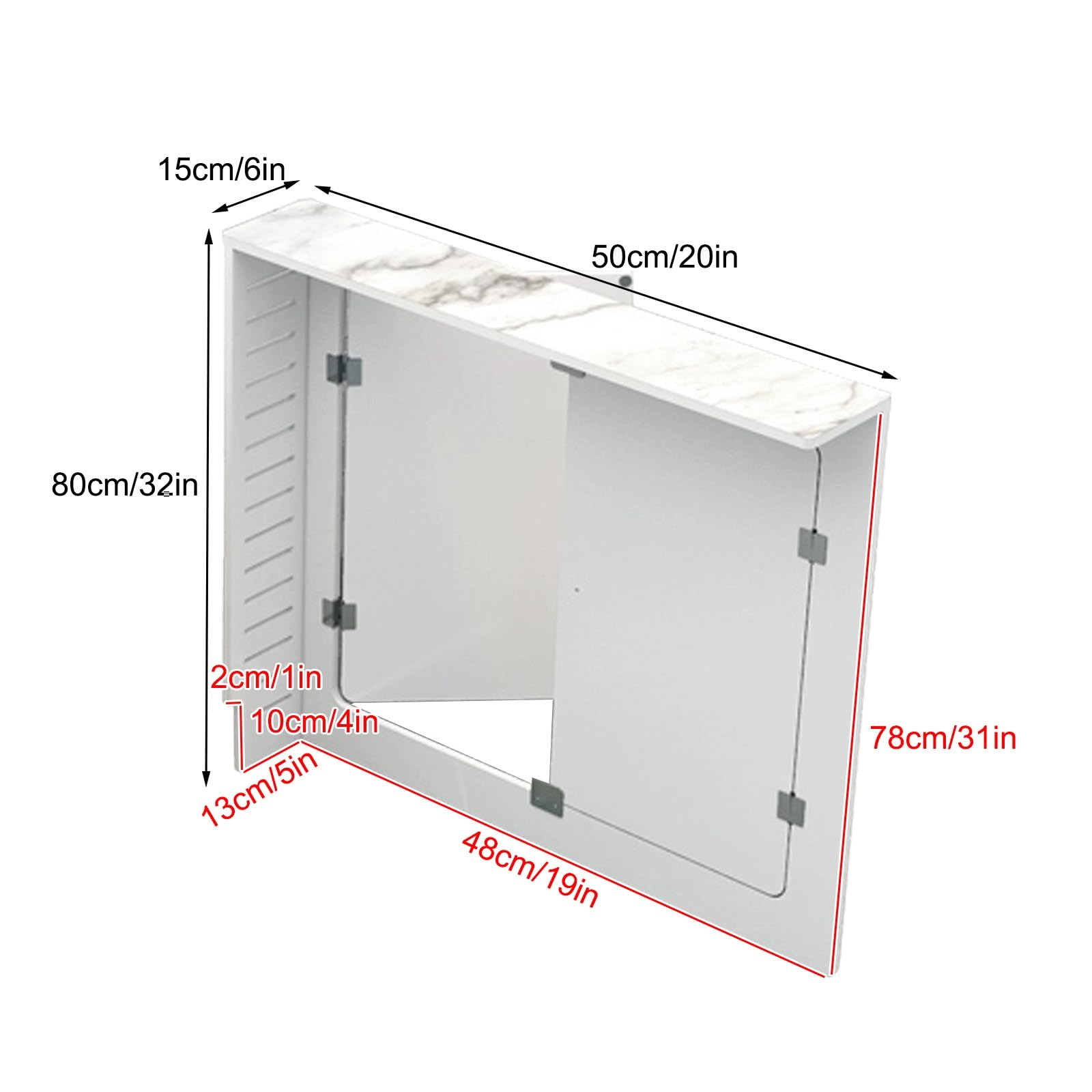 Cubierta de radiador con acabado de mármol con 2 puertas, armario decorativo de pared para entrada, baño, colector de ducha y solución de almacenamiento de fontanería