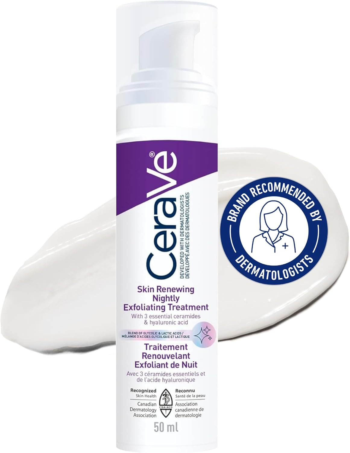 CeraVe Skin Renewing Nightly Exfoliating Treatment for Healthy Aging, Fine Lines, Wrinkles, Dullness and Pores. Face Serum with Glycolic Acid, Hyaluronic Acid & Ceramides. Developed with Dermatologists, Non-irritating, Fragrance-Free, 50ml CeraVe Skin Renewing Nightly Exfoliating Treatment for Healthy Aging, Fine Lines, Wrinkles, Dullness and Pores. Face Serum with Glycolic Acid, Hyaluronic Acid & Ceramides. Developed with Dermatologists, Non-irritating, Fragrance-Free, 50ml