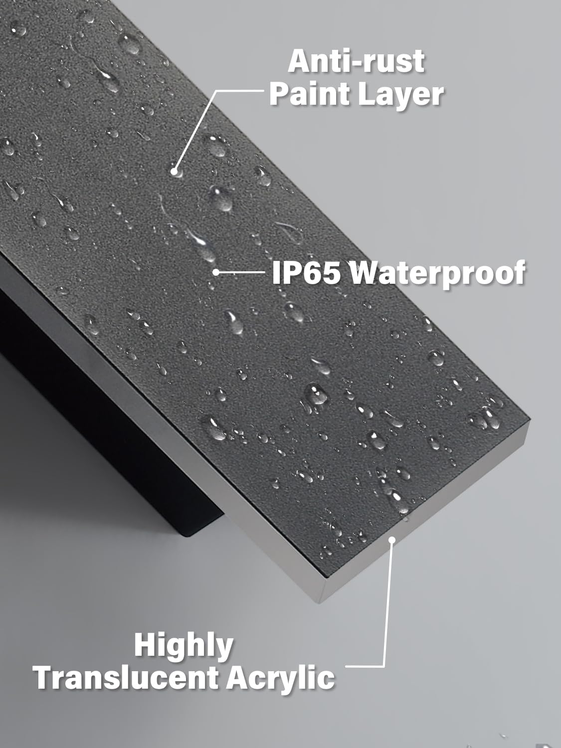 Aplique pared Exterior 120CM Impermeable IP65 Largo Lampara de pared Exterior Luz Negro Apliques 3000K Lámpara Exterior para Jardín, Porche, Camino, Patio
