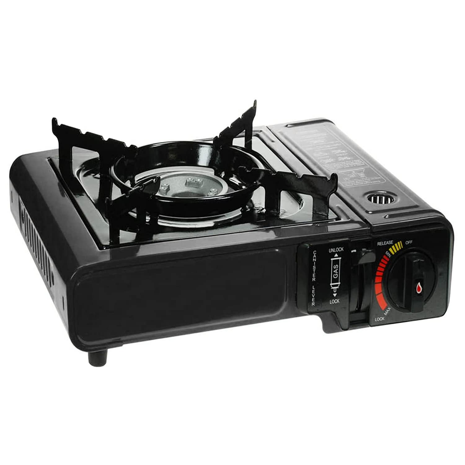 GREEN HAVEN Black Portable Camping Stove with Cary Case & 4 Butane Gas