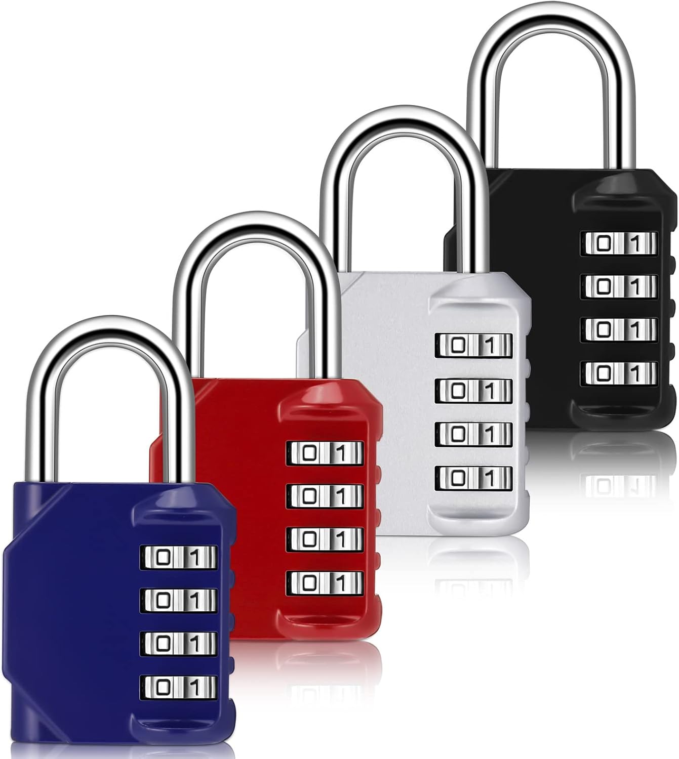 4 Pcs Combination Padlock, Heavy Duty Metal Padlock for Gym Locker