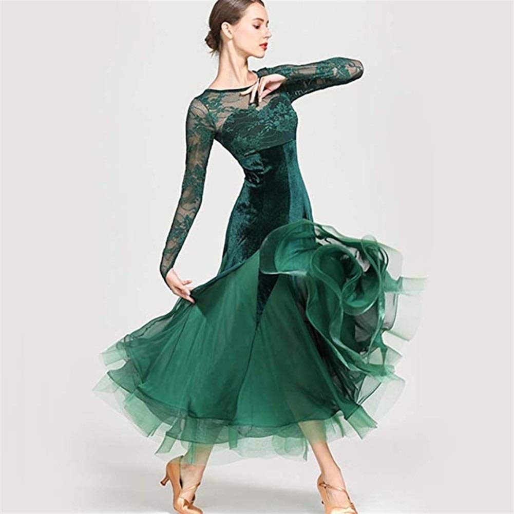 Abito da gara da ballo da sala. Waltz Foxtrot Standard Ballroom Lady Abito ricamato valzer
