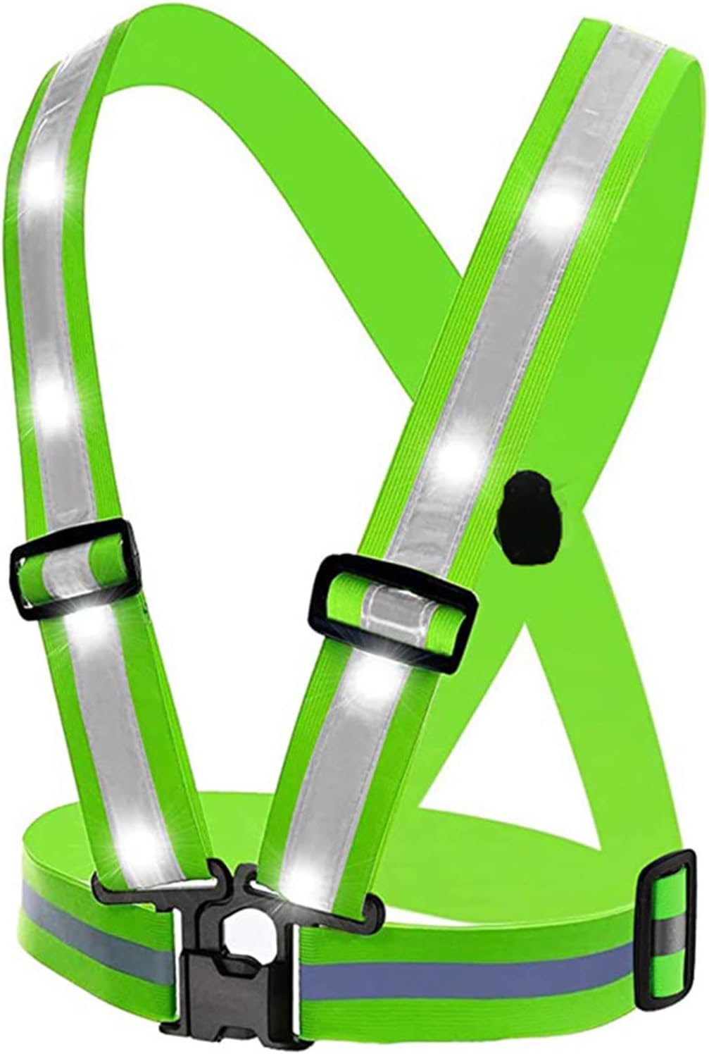 HSGAV LED Reflective Vest flashing Safety Straps Running Vest LED