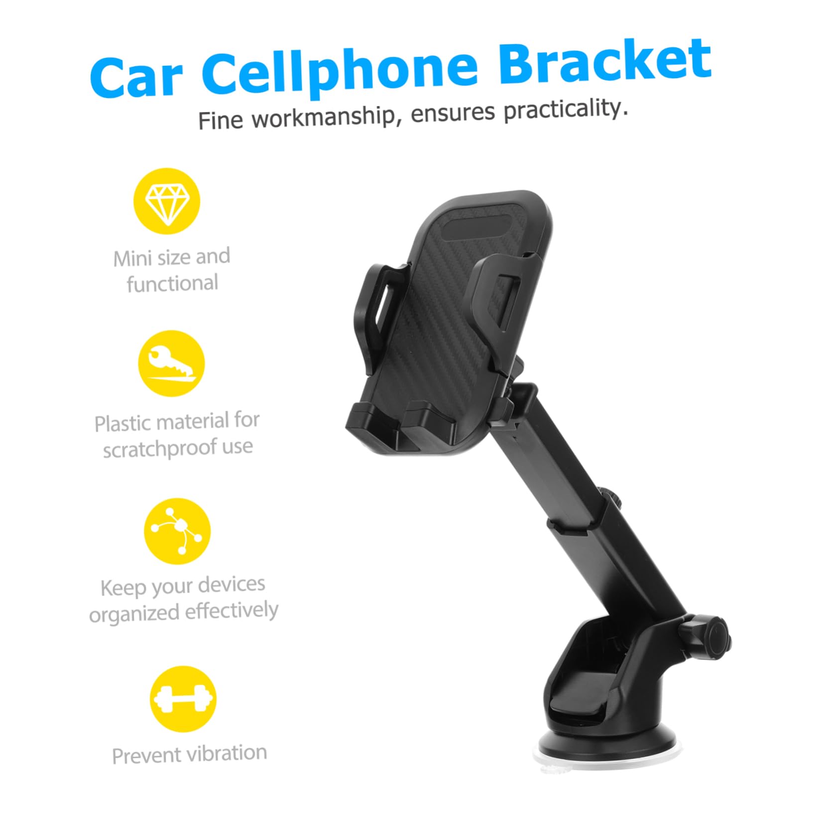 IWOWHERO Suction Cup Air Vent Phone Holder Dashboard Navigation Rack Easy Installation for GPS Music Compatible with All Smartphones Stable Durable Design
