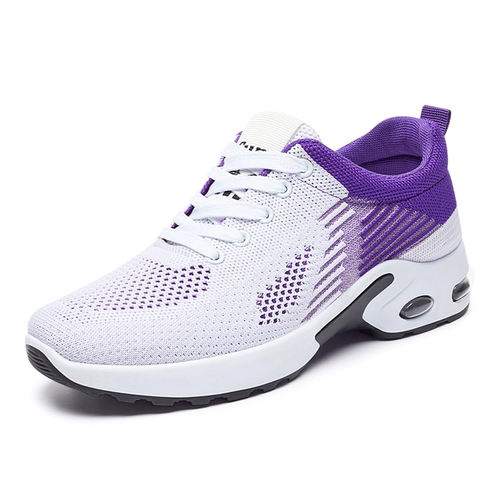Womens Sneakers Air Cushion Running Shoes Lightweight Tennis Walking Shoes Mesh Breathable Gym Work Fashion Sneakers Athletic Comfortable Casual
